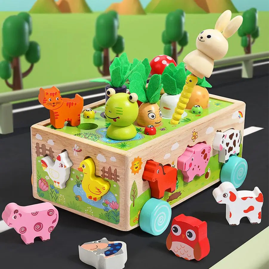Wooden Animal Shape Sorter – Montessori Toy for Kids