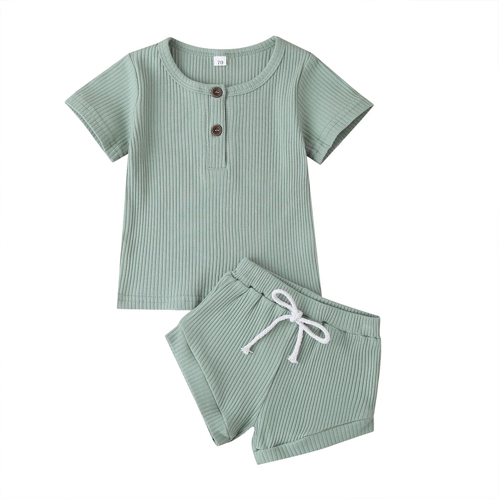 Baby Knitwear Set – Summer Tee &amp; Shorts for Toddlers