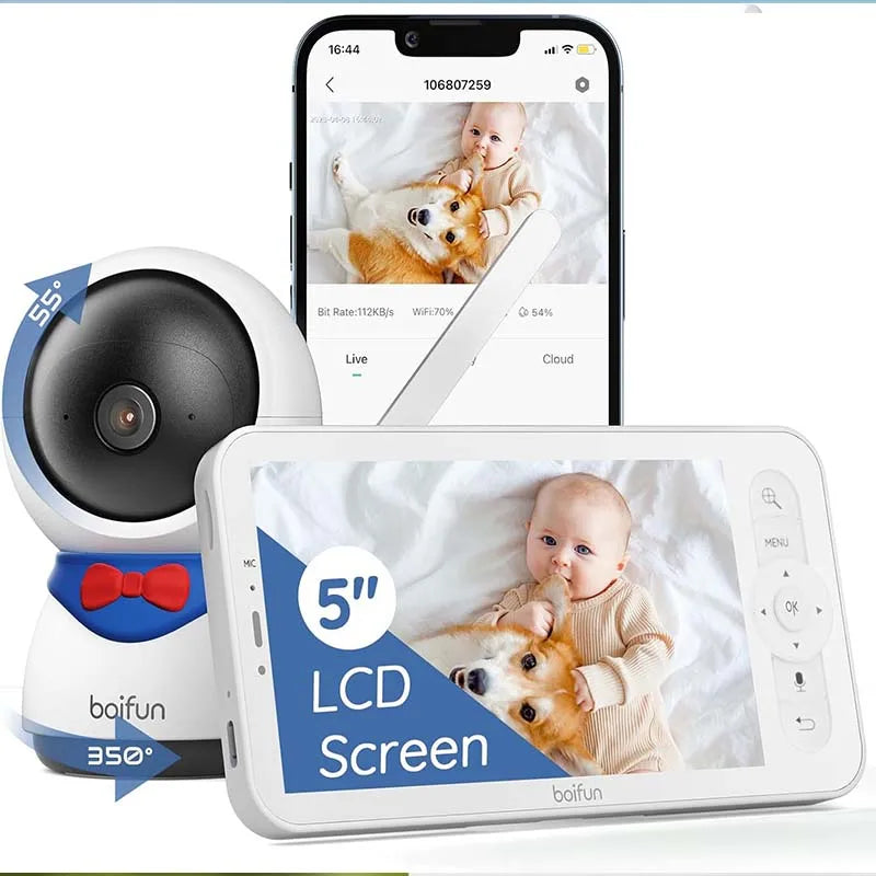 BOIFUN 5&quot; Baby Monitor – 1080P PTZ Camera &amp; Tracking