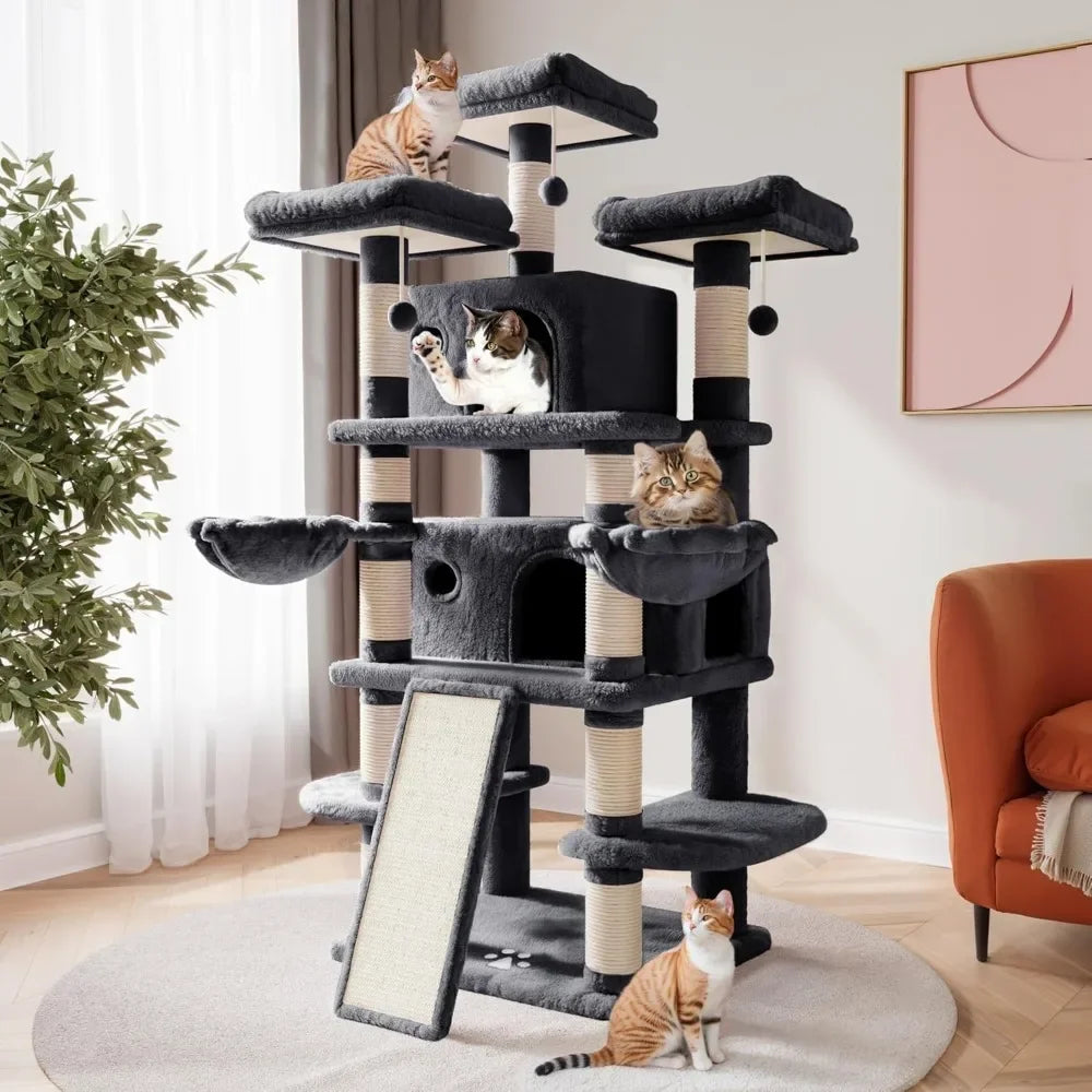 Significant 68” Cat Tree – Multiple Levels
