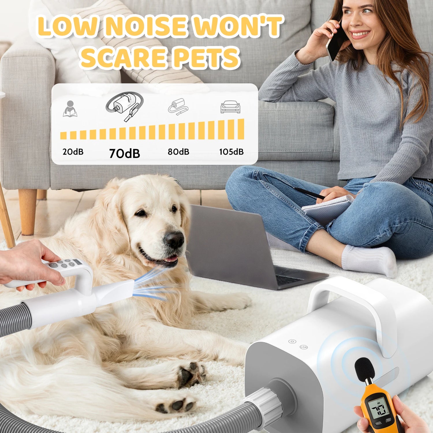 Dog Hair Dryer – Powerful, Heat-Resistant Handle