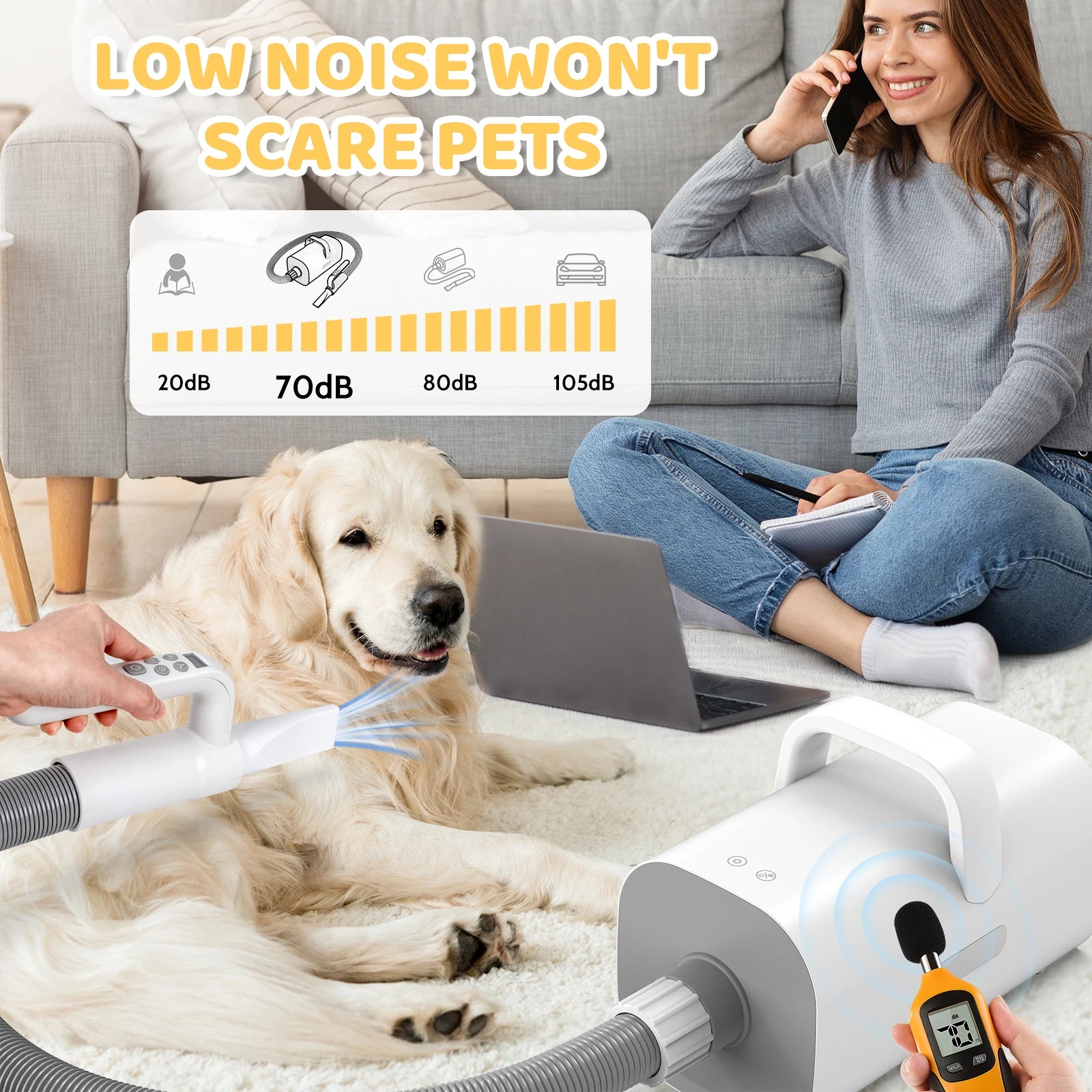 Dog Hair Dryer – Powerful, Heat-Resistant Handle