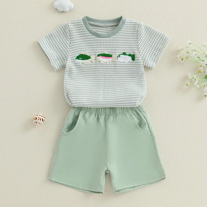 Baby Boy Summer Set – Animal Tee &amp; Plaid Shorts