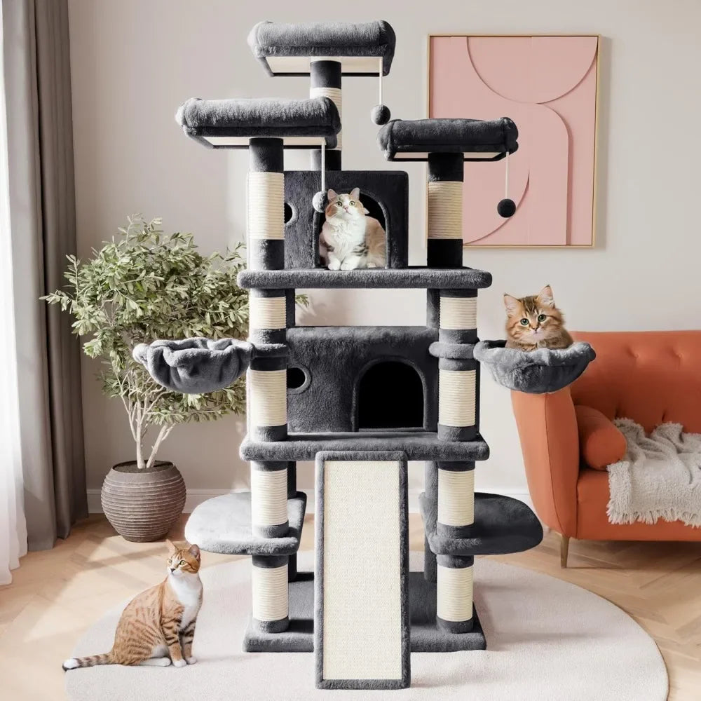 Significant 68” Cat Tree – Multiple Levels