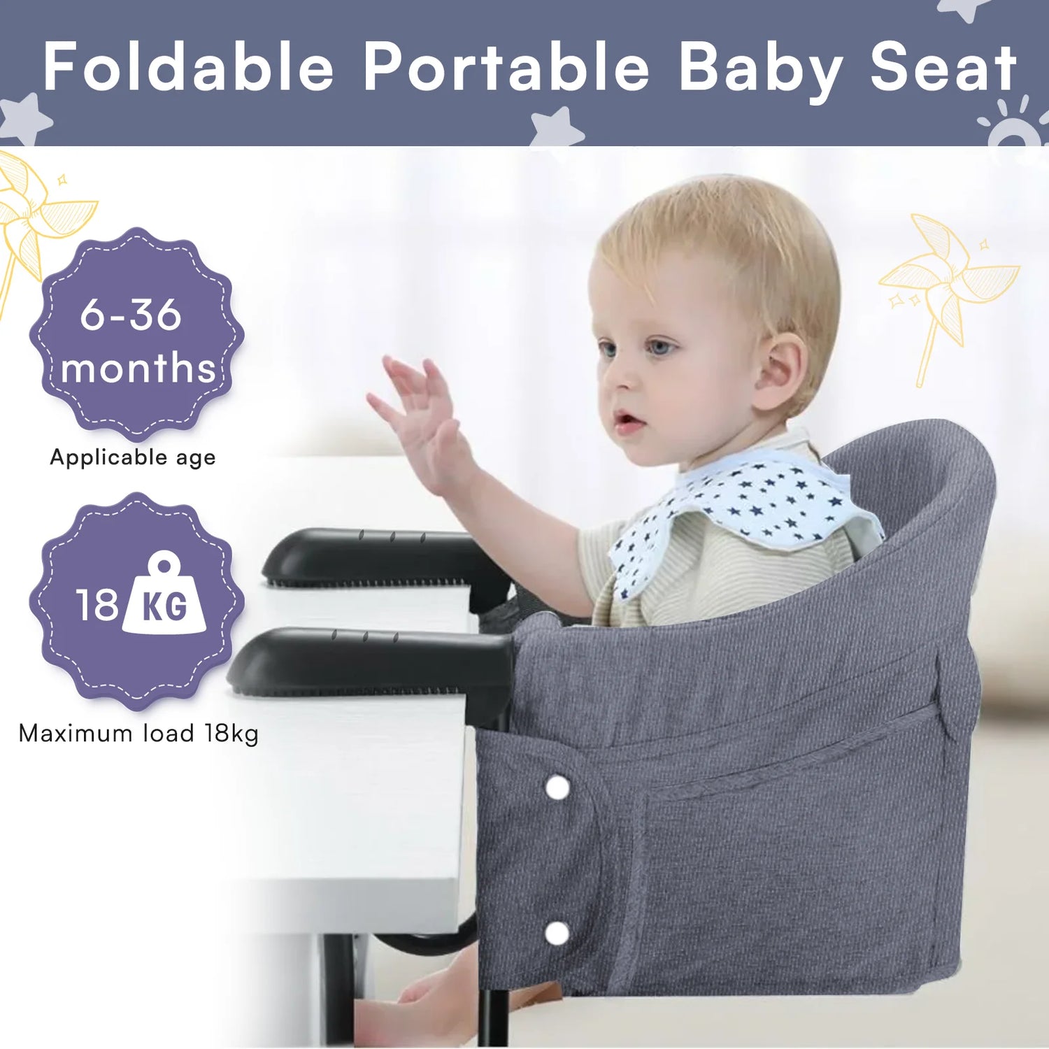 UBRAVOO Hook-On High Chair – Foldable &amp; Portable