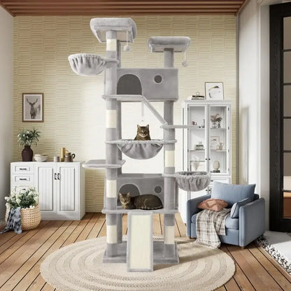 81” Multi-Level Cat Tower with Hammock and Perches