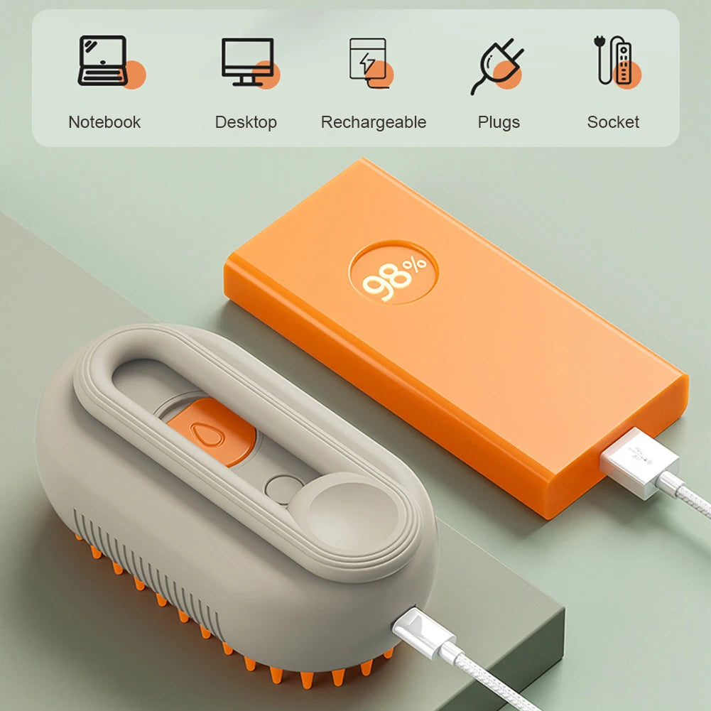 3-in-1 Electric Pet Brush – Spray &amp; Massage